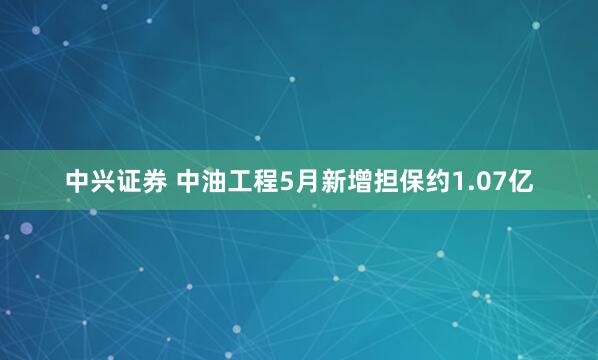 中兴证券 中油工程5月新增担保约1.07亿