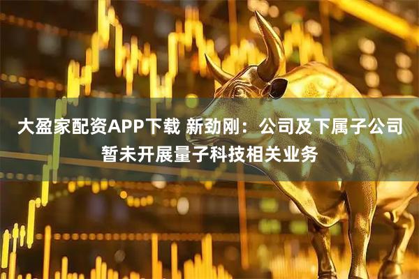 大盈家配资APP下载 新劲刚：公司及下属子公司暂未开展量子科技相关业务
